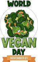 design de logotipo do dia mundial do vegan vetor