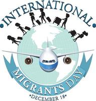 design de banner do dia internacional dos migrantes vetor