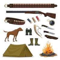 ícone de arma e equipamento de caçador de design de caça vetor