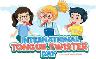 design de banner do dia internacional do trava-língua vetor