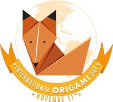 design de logotipo do dia internacional do origami vetor