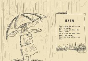 Ilustração do poema de chuva vetor