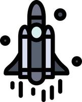 lançamento modelo de banner de ícone de vetor de ícone de cor plana de tecnologia espacial de foguete