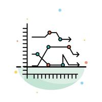 modelo de ícone de cor plana abstrato de tendências de gráfico de gráfico de negócios analíticos vetor