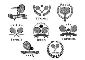 ícones vetoriais para clube de esporte de tênis vetor