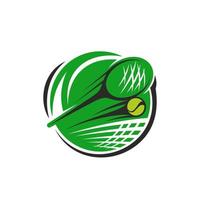 raquete de ícone de vetor de tênis e bola para clube desportivo