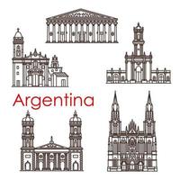 marcos argentinos vetor ícones de linha de arquitetura