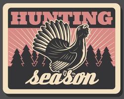 cartaz retrô vector blackcock para temporada de caça