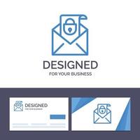 cartão de visita criativo e modelo de logotipo ilustração em vetor de segurança de mensagem de e-mail de correio