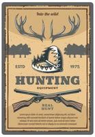 vetor poster vintage de equipamentos de caça