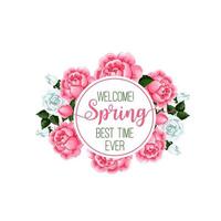 ícone de vetor de bando de flores de rosas de temporada de primavera