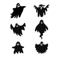 fantasma de halloween preto e branco vetor