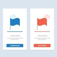 bandeira básica ui azul e vermelho baixe e compre agora modelo de cartão de widget da web vetor