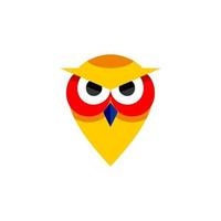logotipo de pássaro de coruja. ícone de cabeça de pássaro. símbolo de educação. ilustração vetorial de coruja. vetor