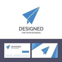 cartão de visita criativo e modelo de logotipo papel avião avião ilustração vetorial vetor