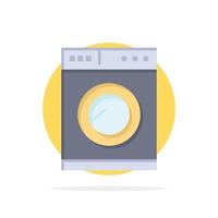 máquina de cozinha lavando ícone de cor plana de fundo círculo abstrato vetor