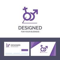 cartão de visita criativo e modelo de logotipo homens mulheres assinam ilustração vetorial de identidade de ganso vetor