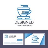 cartão de visita criativo e modelo de logotipo xícara de chá café eua ilustração vetorial vetor