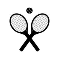 raquetes de tênis e uma bola. ícone de tênis e bola em estilo plano elegante, destacado em um fundo branco. um símbolo esportivo para seu web design, logotipo, interface de usuário. ilustração vetorial vetor