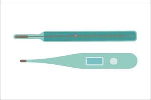 termômetro médico eletrônico vetorial, mercúrio médico. modelo de design de termômetro digital. ilustração vetorial isolada no fundo branco. vetor