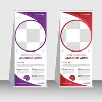 roll up banner design vetor