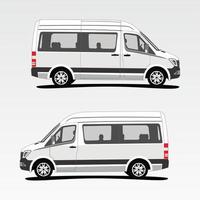 vetor de ilustração de minivan de carga comercial branco.