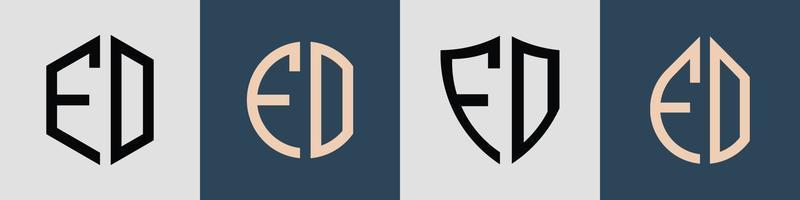 letras iniciais simples criativas para pacote de designs de logotipo. vetor