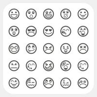conjunto de ícones de rosto de emoção vetor