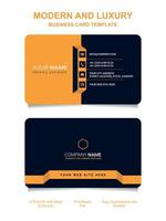 cartão de nome preto ouro premium e modelo de cartão de visita horizontal de luxo. cartão de visita vetorial. vetor