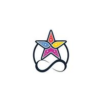 vetor de logotipo colorido estrela do mar