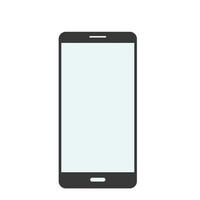 smartphone sinal símbolo telefone simples clip art ilustração vetorial no fundo branco. ícone de telefone celular de cor preto e branco. vetor