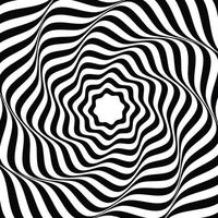 fundo de ilusão de ótica ilusão de ótica papel de parede plano ondulado curvas da moda modernas ou modelo de design de vetor de textura de padrão geométrico de zebra