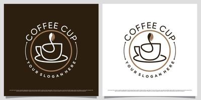 modelo de design de logotipo de café para café ou restaurante com ícone de xícara e elemento criativo vetor