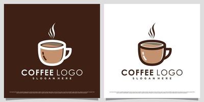 modelo de design de logotipo de café para café ou restaurante com ícone de xícara e elemento criativo vetor