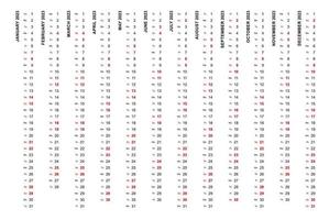 modelo de calendário vertical simples ano 2023 vetor