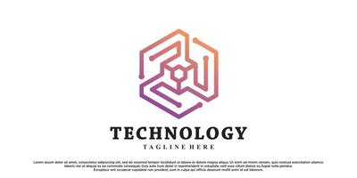 design de logotipo de tecnologia abstrata com vetor premium de conceito criativo
