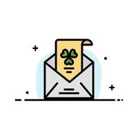 e-mails envelope saudação convite de negócios linha plana cheia de modelo de banner de vetor de ícone
