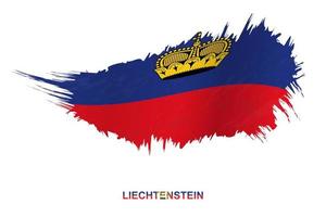 bandeira do liechtenstein em estilo grunge com efeito acenando. vetor