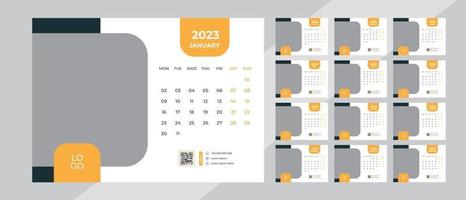 design de calendário de mesa 2023 vetor