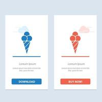 casquinha de sorvete de praia azul e vermelho baixe e compre agora modelo de cartão de widget da web vetor