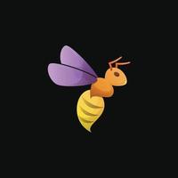design de logotipo gradiente de abelha vetor