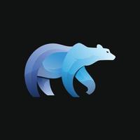 vetor de design gradiente de logotipo de urso polar