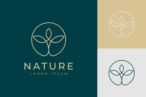 linha abstrata árvore logotipo vetor símbolo ícone design. elementos florais simples elegantes de flores ou folhas para ioga, orgânicos, bio, boutique, cosméticos, spa, loja natural