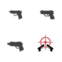 ícone de vetor de modelo de ilustração de arma