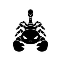 personagem de desenho animado de escorpião preto bonito vetor