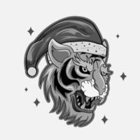 design de impressão de tatuagem estilo japão tigre preto e branco para t-shirt. . ilustração vetorial para livro de colorir, camisetas, arte de tatuagem, design boho, cartazes, têxteis. ilustração vetorial isolada vetor