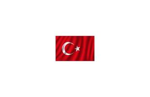 vetor 3d bandeira da Turquia. símbolo nacional turco