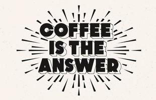 café é o cartaz de motivação de resposta vetor