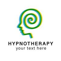 hipnoterapia logotipo saúde mental isolada vetor