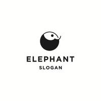 modelo de design plano de ícone de logotipo de elefante vetor